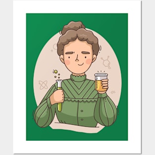 Marie Curie Illustration Posters and Art